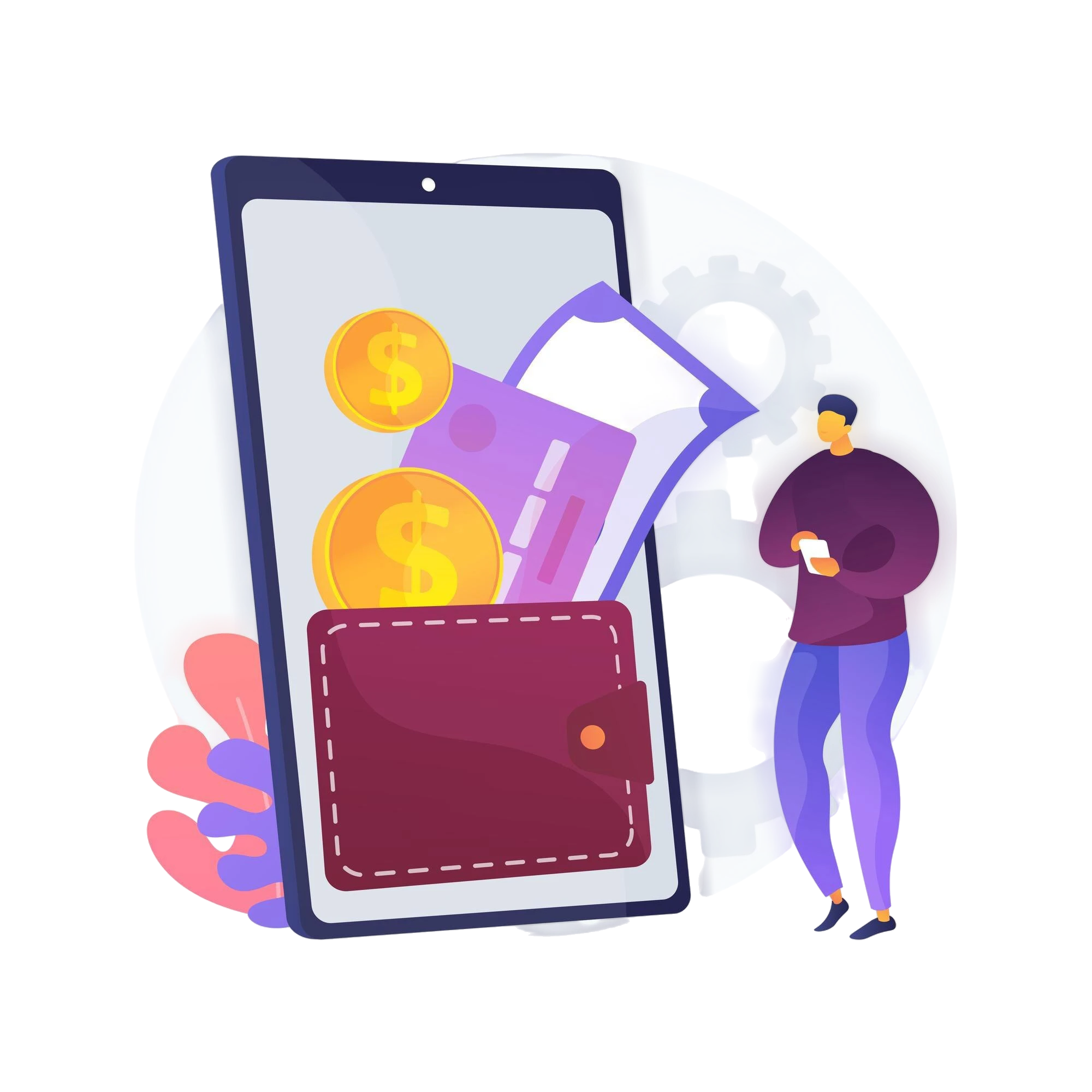 Club wallet and membership perks illustration